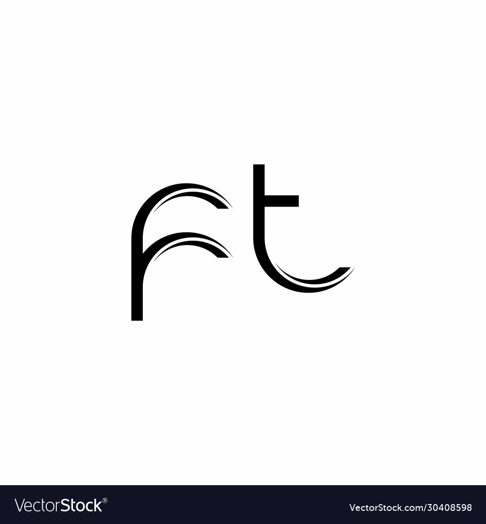 Ft logo monogram with slice rounded modern design