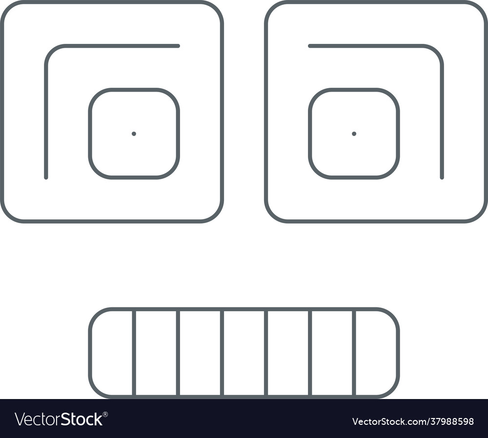 Minimalistic robot icon line one color vector image Minimalistic robot icon line one color