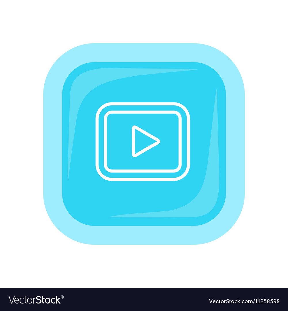 Play sign isolated on white flat style design