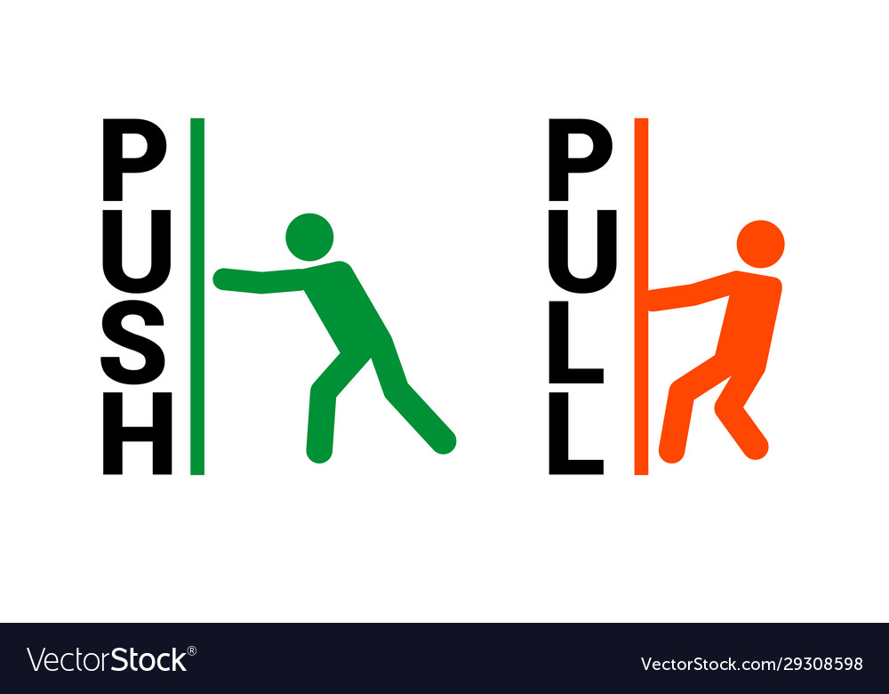 Push Pull Door Sign Push And Pull Icon Royalty Free Vector