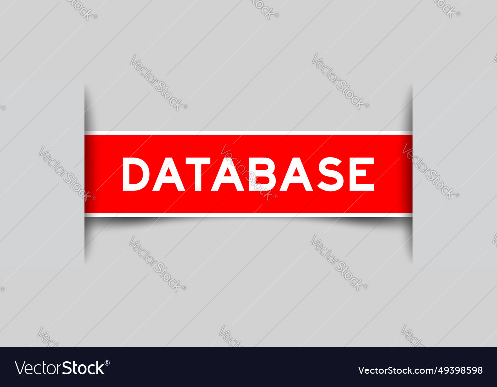Red color square label sticker with word database Vector Image Red color square label sticker with word database