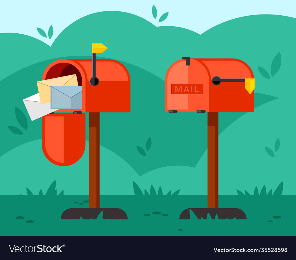 Red Mailbox with Overflowing Letters