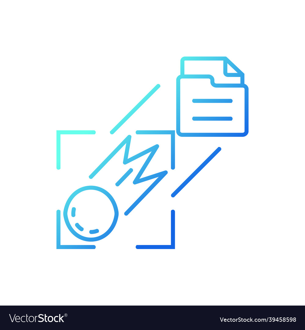 Sending pictures of space gradient linear icon vector image Sending pictures of space gradient linear icon