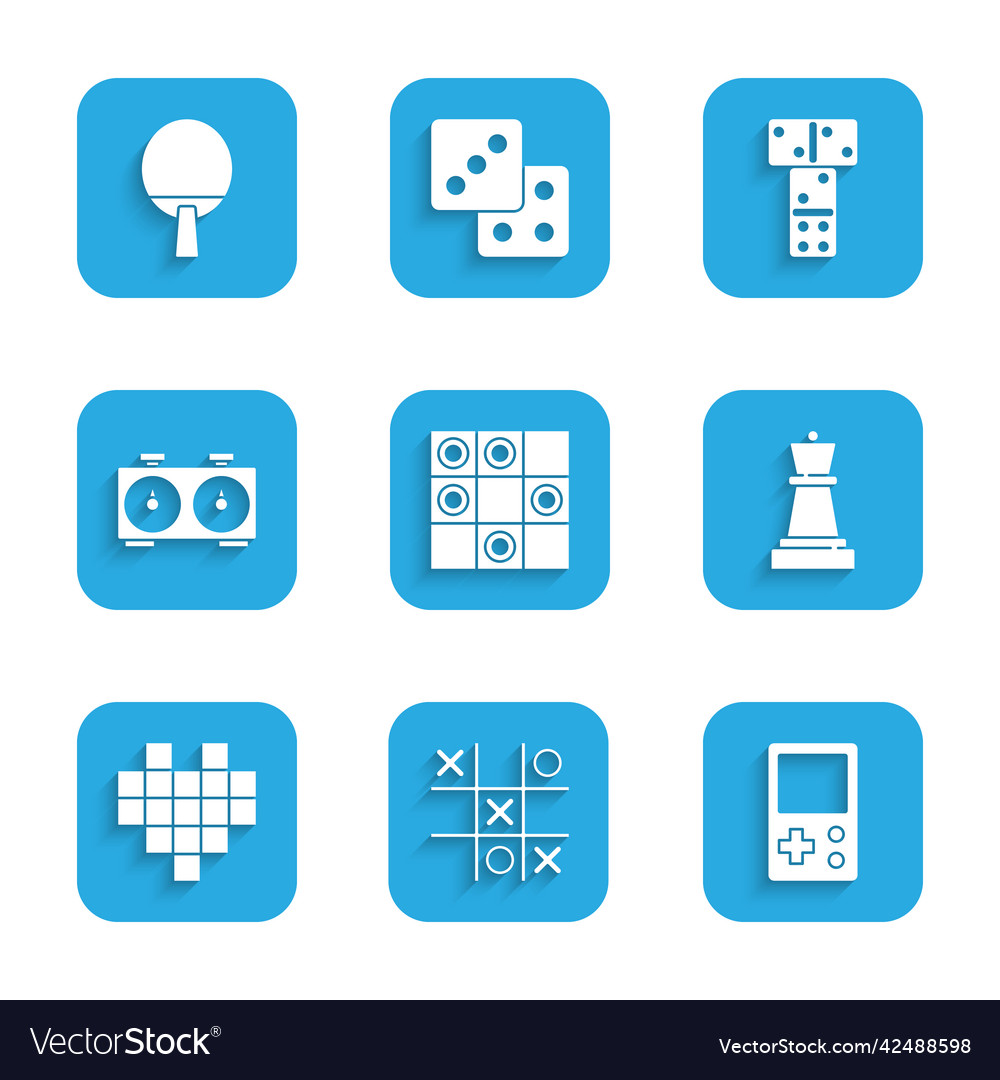 Set board game of checkers tic tac toe tetris vector image Set board game of checkers tic tac toe tetris