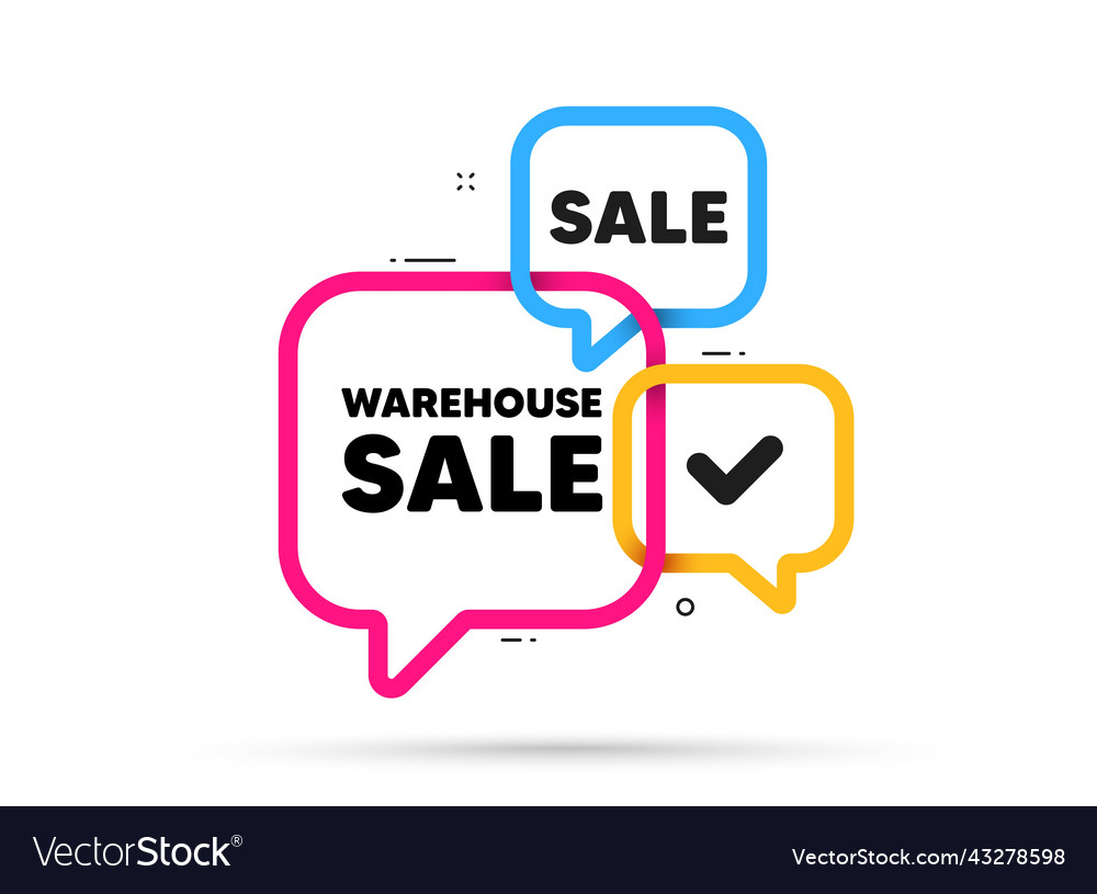 Warehouse sale tag special offer price sign Vector Image