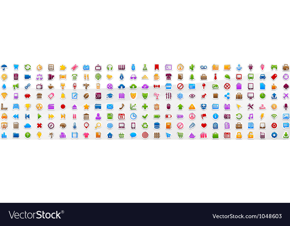 Download 200 Sticker Icons Royalty Free Vector Image - VectorStock