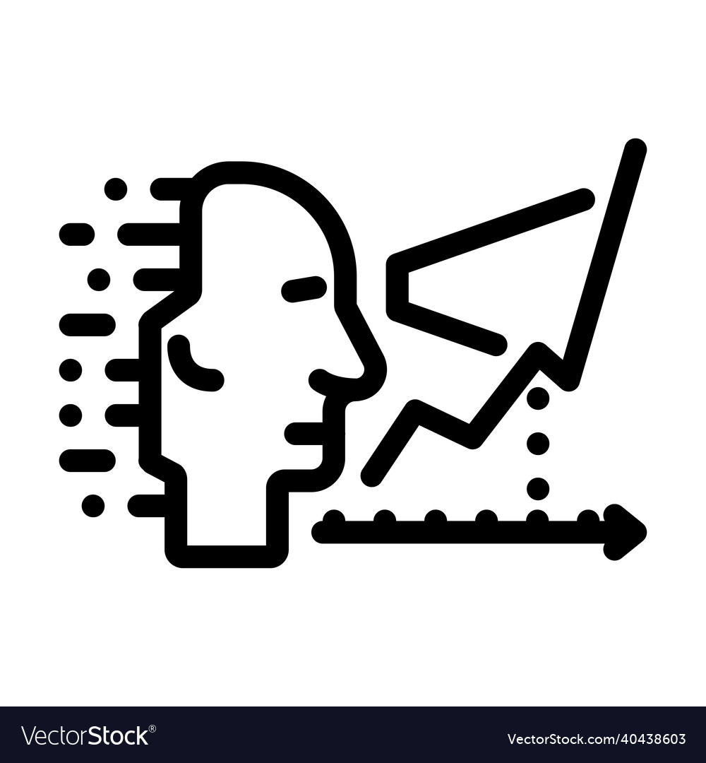 Artificial intelligence analytics line icon vector image Artificial intelligence analytics line icon