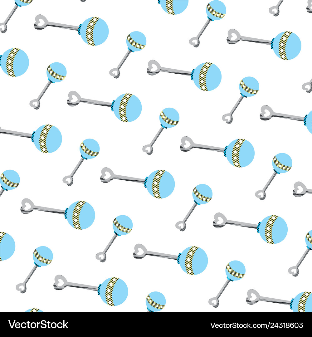 Baby rattle toy play background Royalty Free Vector Image