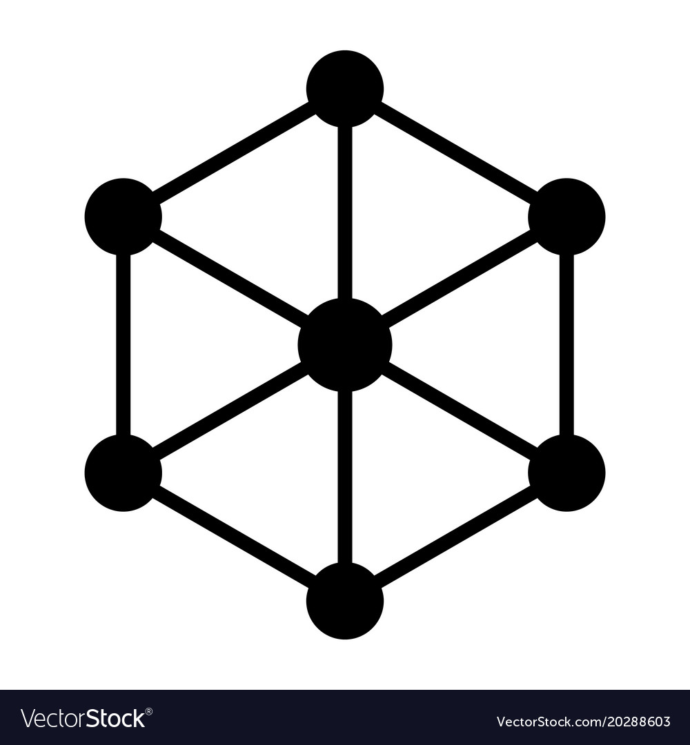 Blockchain node icon simple minimal pictograph