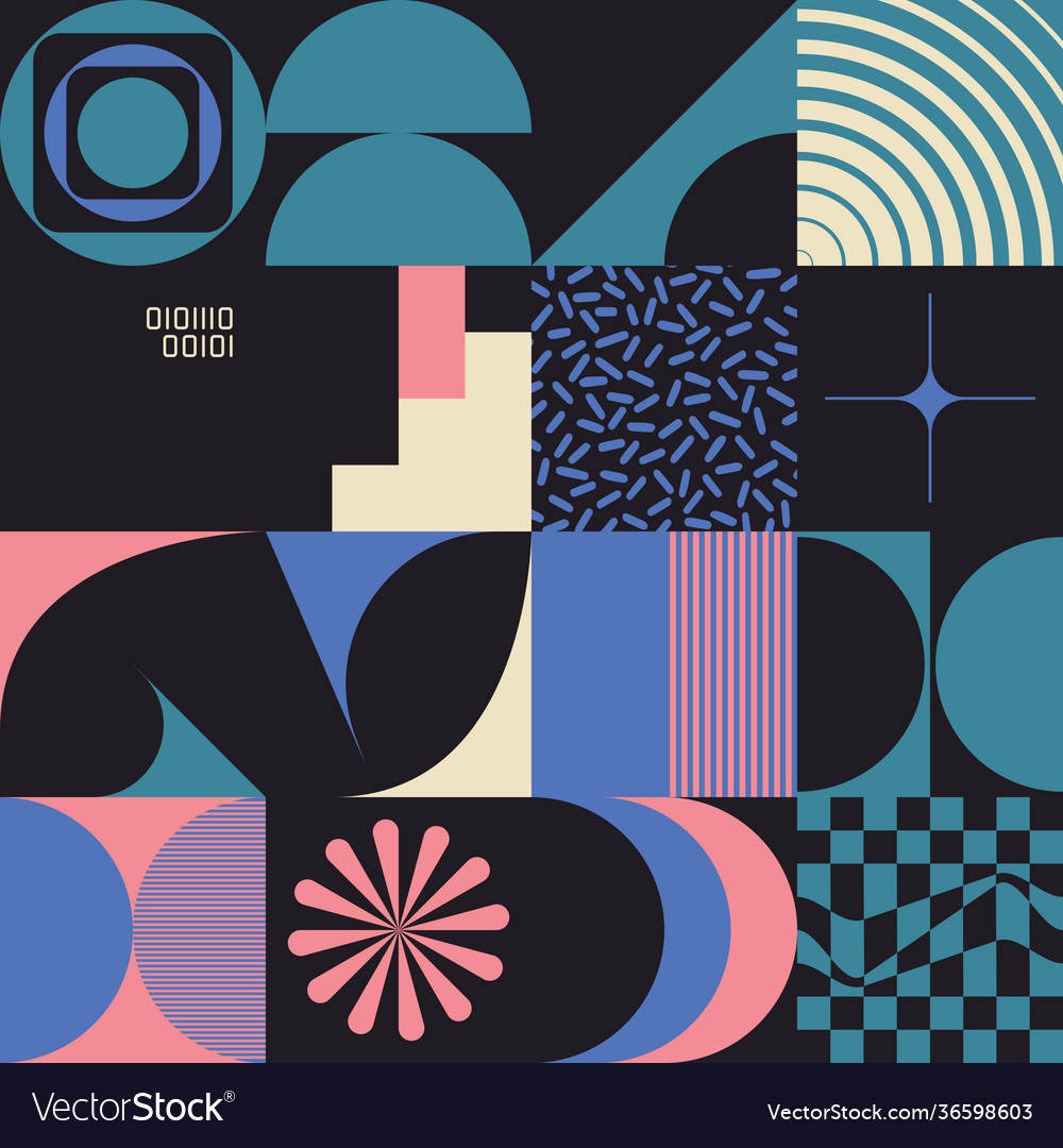 Brutalism design abstract pattern vector image Brutalism design abstract pattern