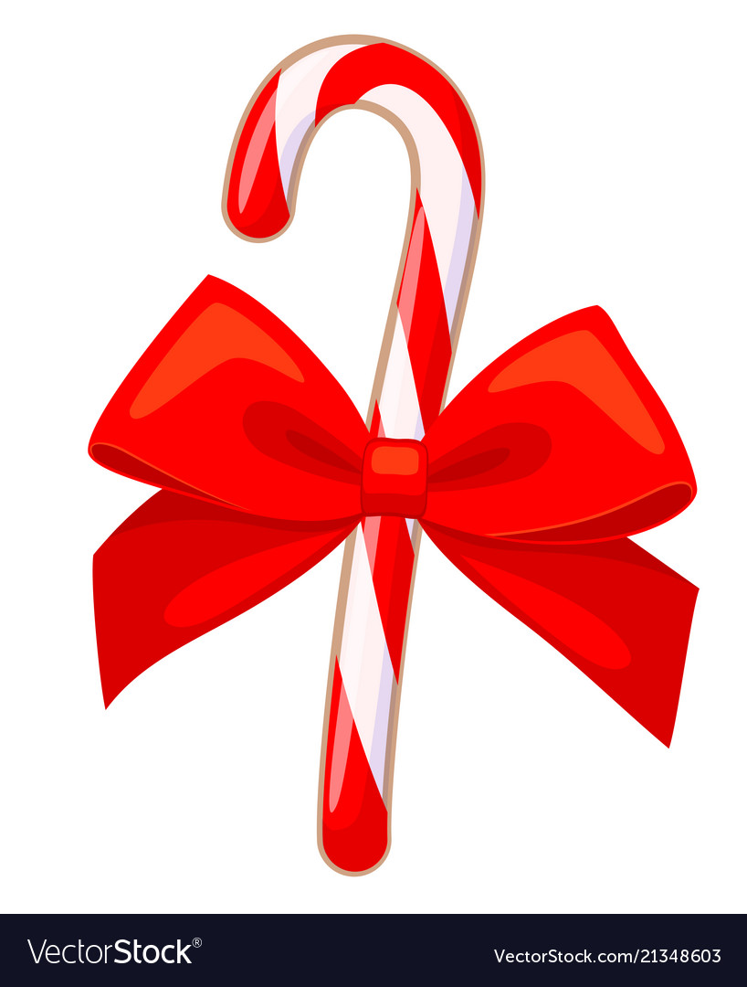 Colorful cartoon candy cane gift Royalty Free Vector Image