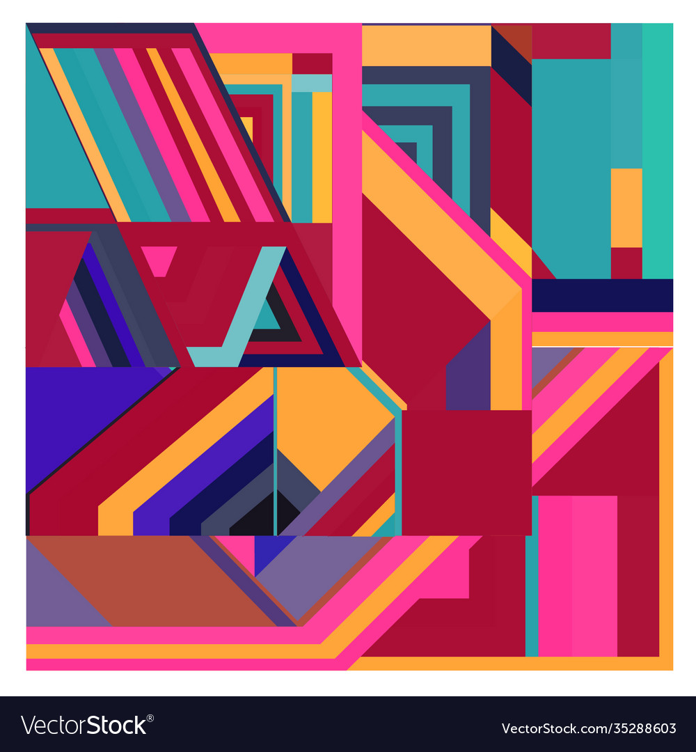 Colorful geometric and curve background pattern