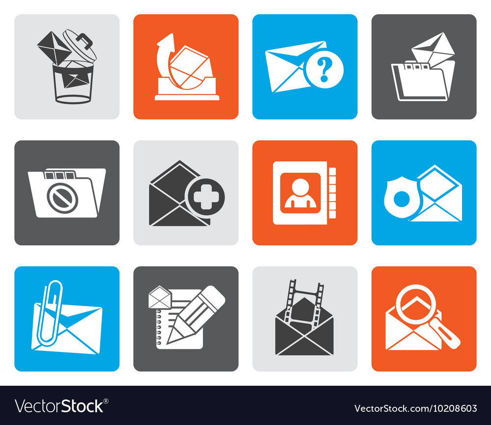 Flat e-mail and message icons
