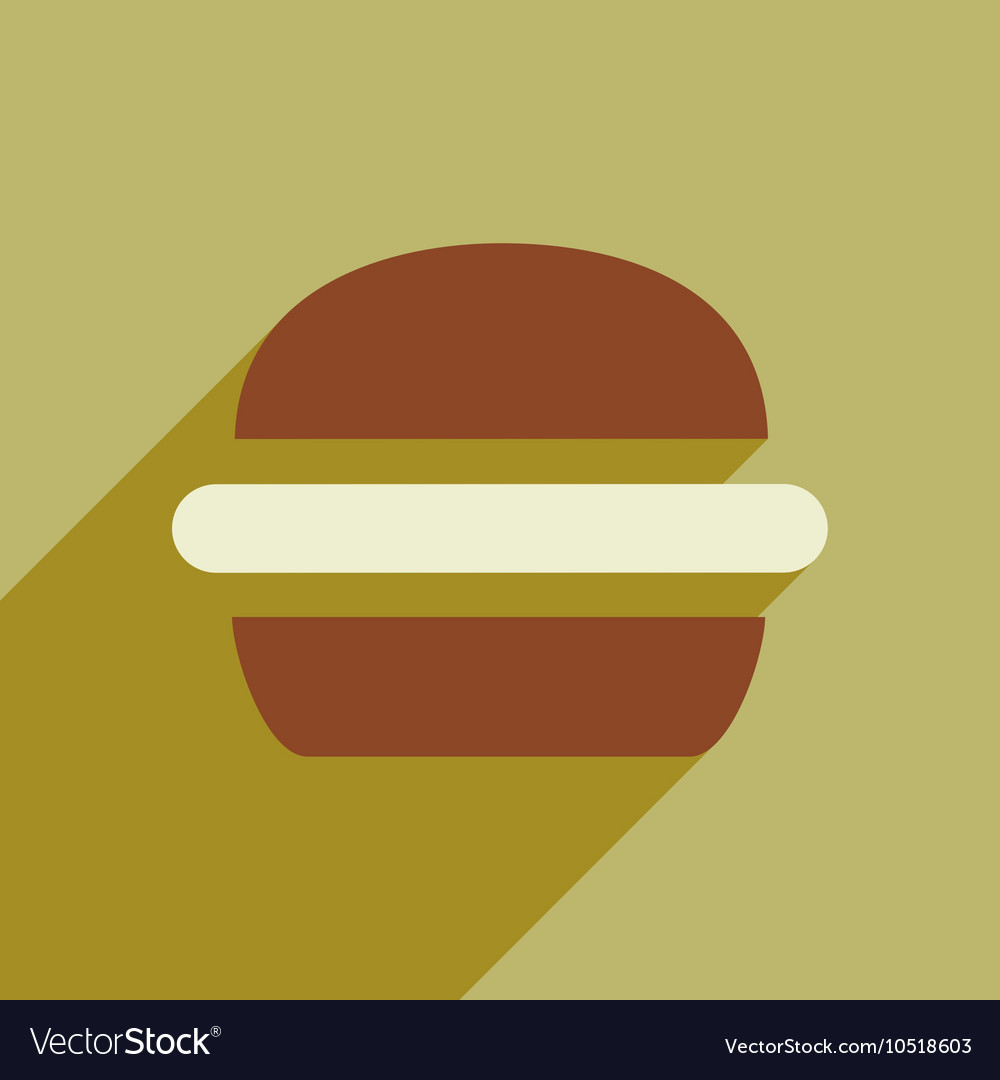 Flat icon with long shadow american burger