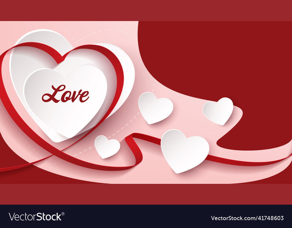 Hearts love background banner design Royalty Free Vector