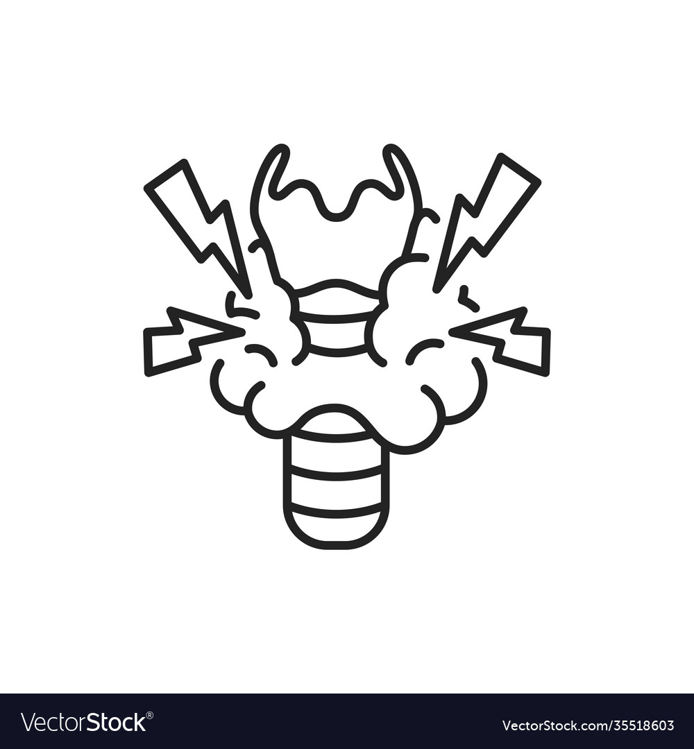 Hyperthyroidism color line iconpictogram for web vector image Hyperthyroidism color line iconpictogram for web