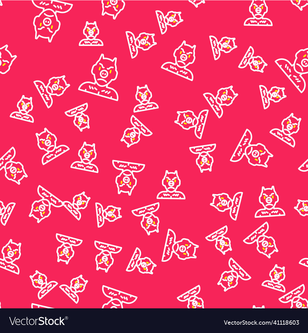 Line krampus heck icon isolated seamless pattern vector image Line krampus heck icon isolated seamless pattern