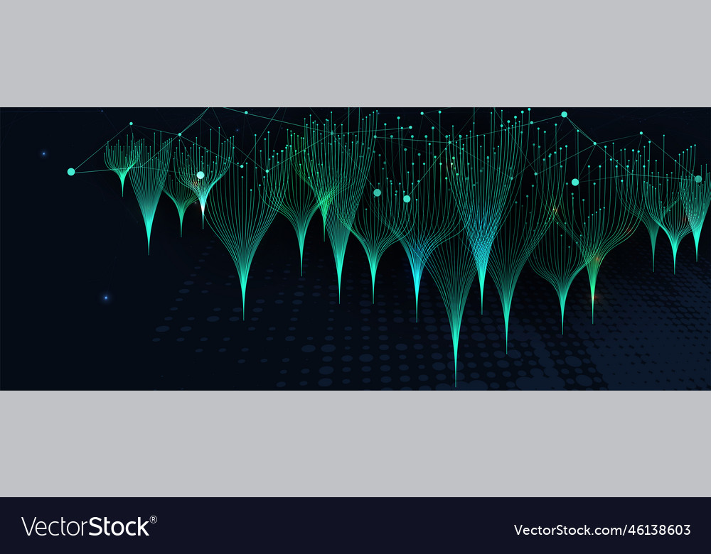 Neural network concept connected cells with links vector image Neural network concept connected cells with links