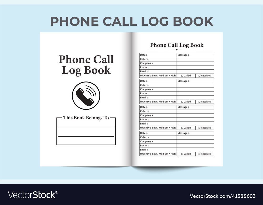 Phone call kdp interior journal template Vector Image