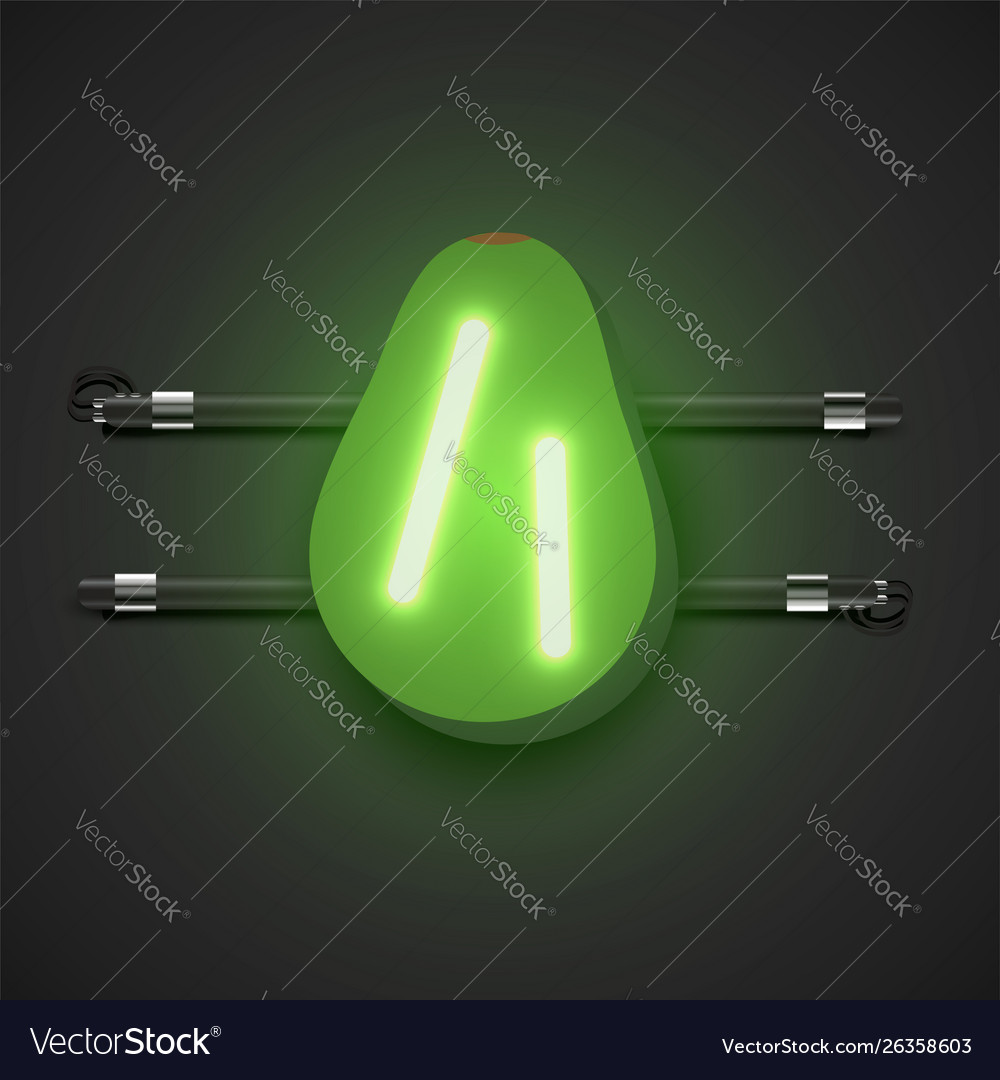 Realistische Neonfrüchte mit Konsole vector image Realistische Neonfrüchte mit Konsole