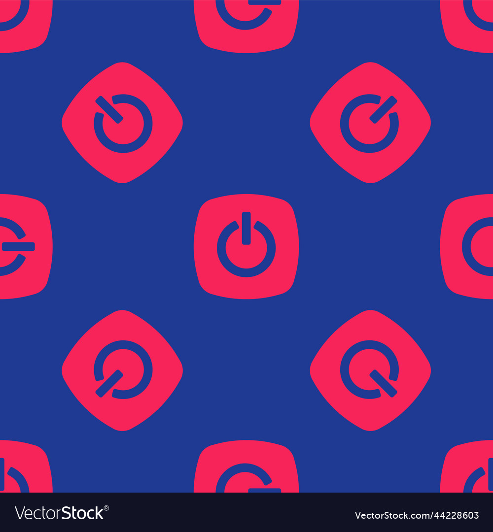 Red power button icon isolated seamless pattern Vector Image Red power button icon isolated seamless pattern