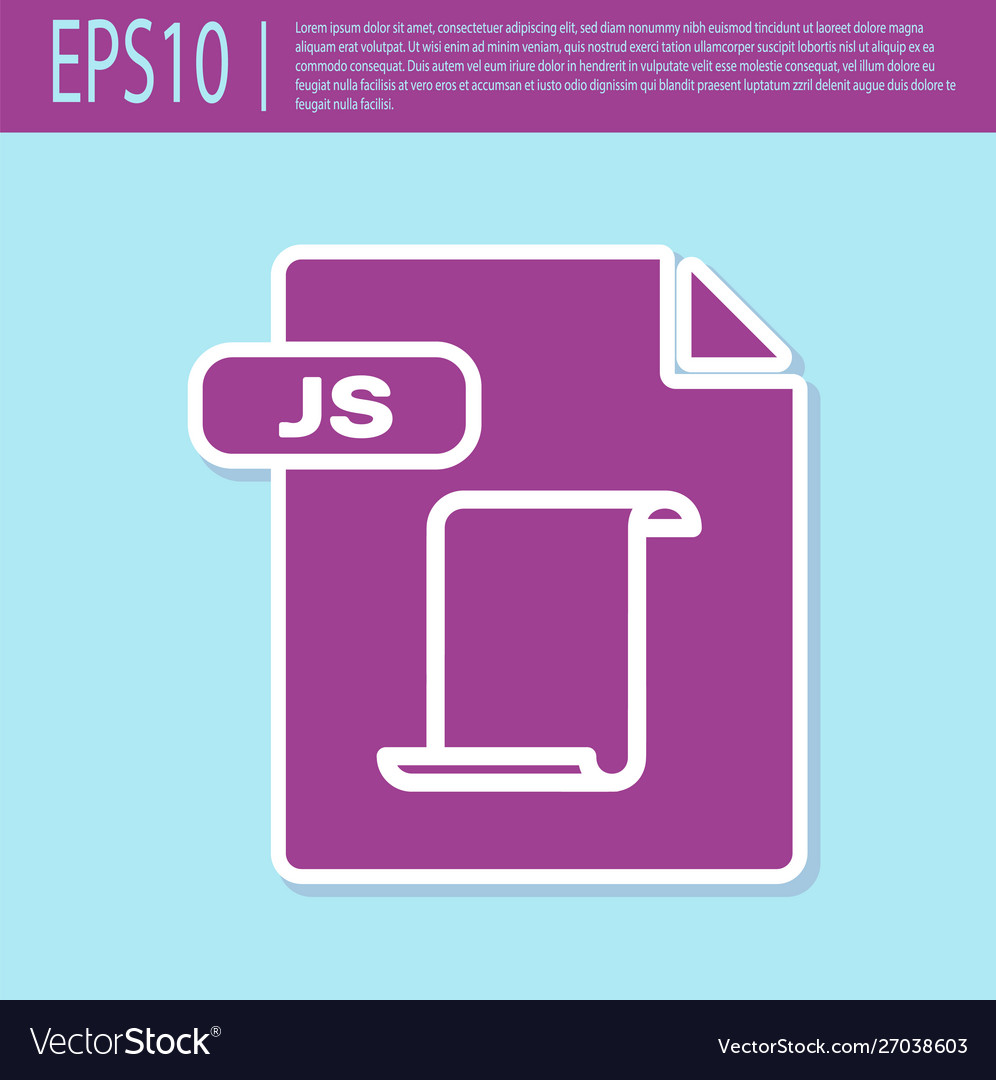 Retro purple js file document download button vector image Retro purple js file document download button
