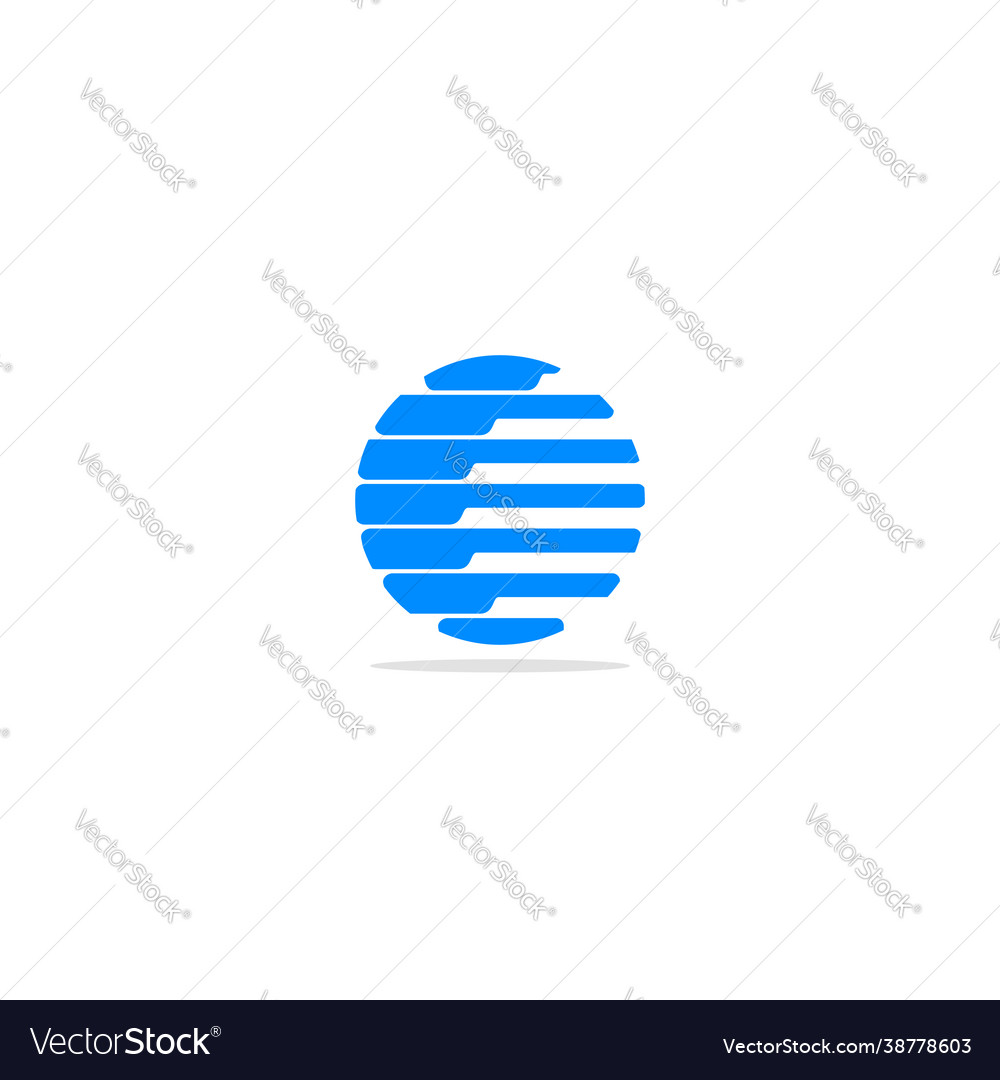 Round shape technology company logo Royalty Free Vector