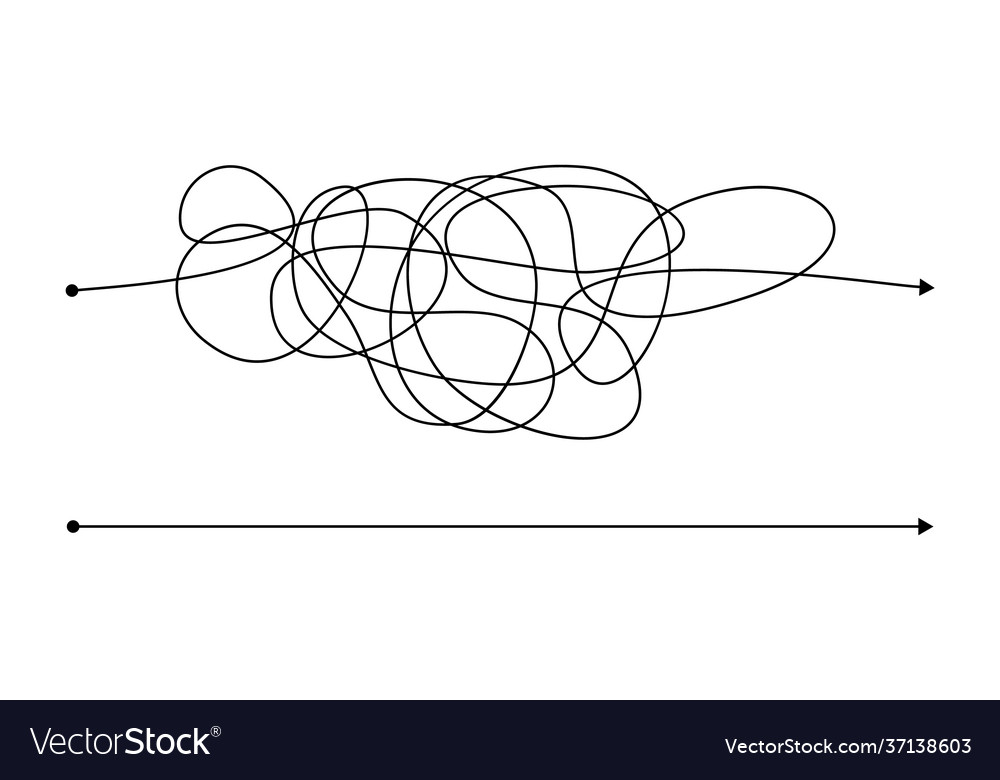 Simple right and complex wrong way vector image Simple right and complex wrong way