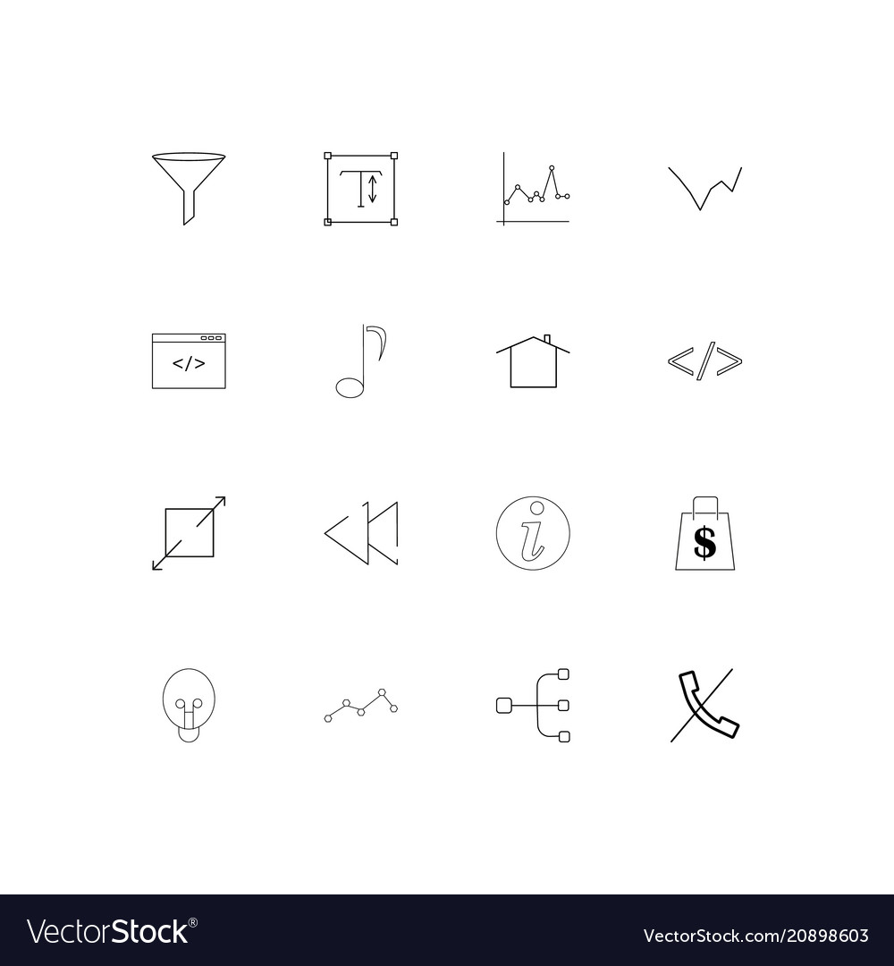 Web linear thin icons set outlined simple