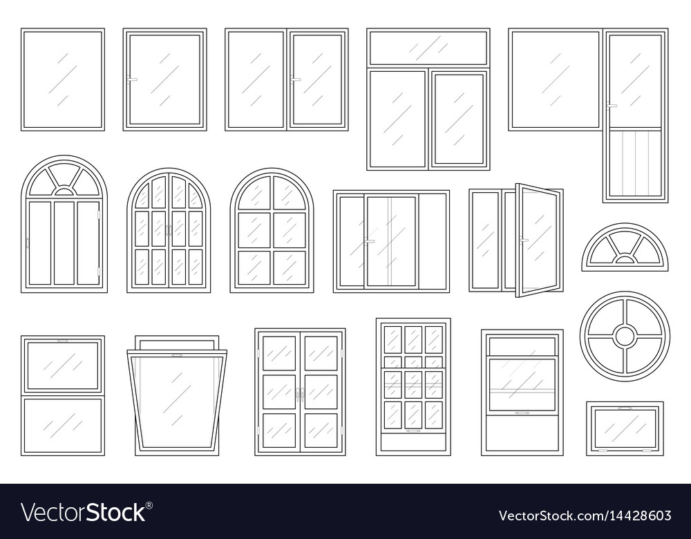 Window Icon Set - Linear Style