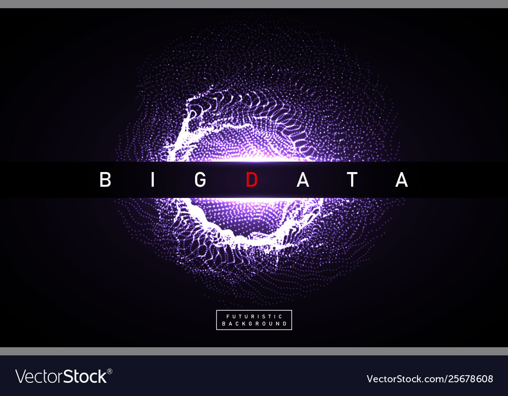 Große Daten abstrakte digitale Sphärenexplosion Vector Image Große Daten abstrakte digitale Sphärenexplosion