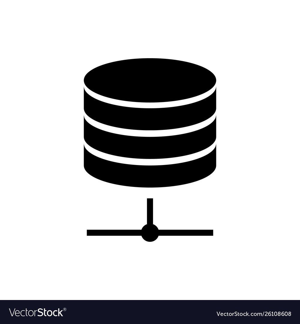 Black server data web hosting icon isolated Vector Image Black server data web hosting icon isolated
