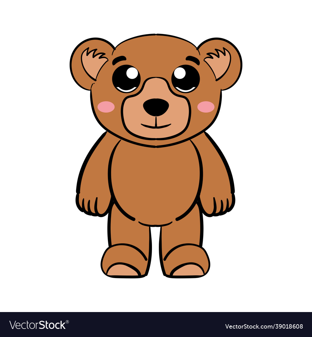 Cartoon unique cute little bear standing