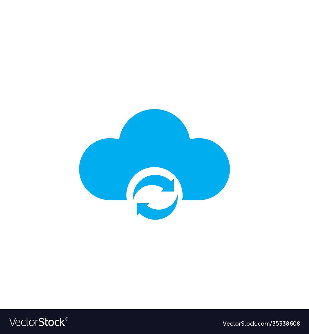 Cloud icon with sync data circle arrows