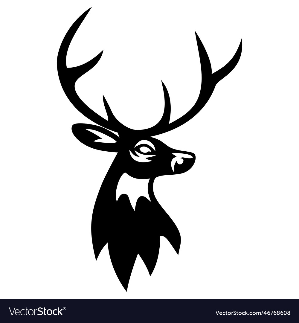 Deer head horn logo design template icon Vector Image