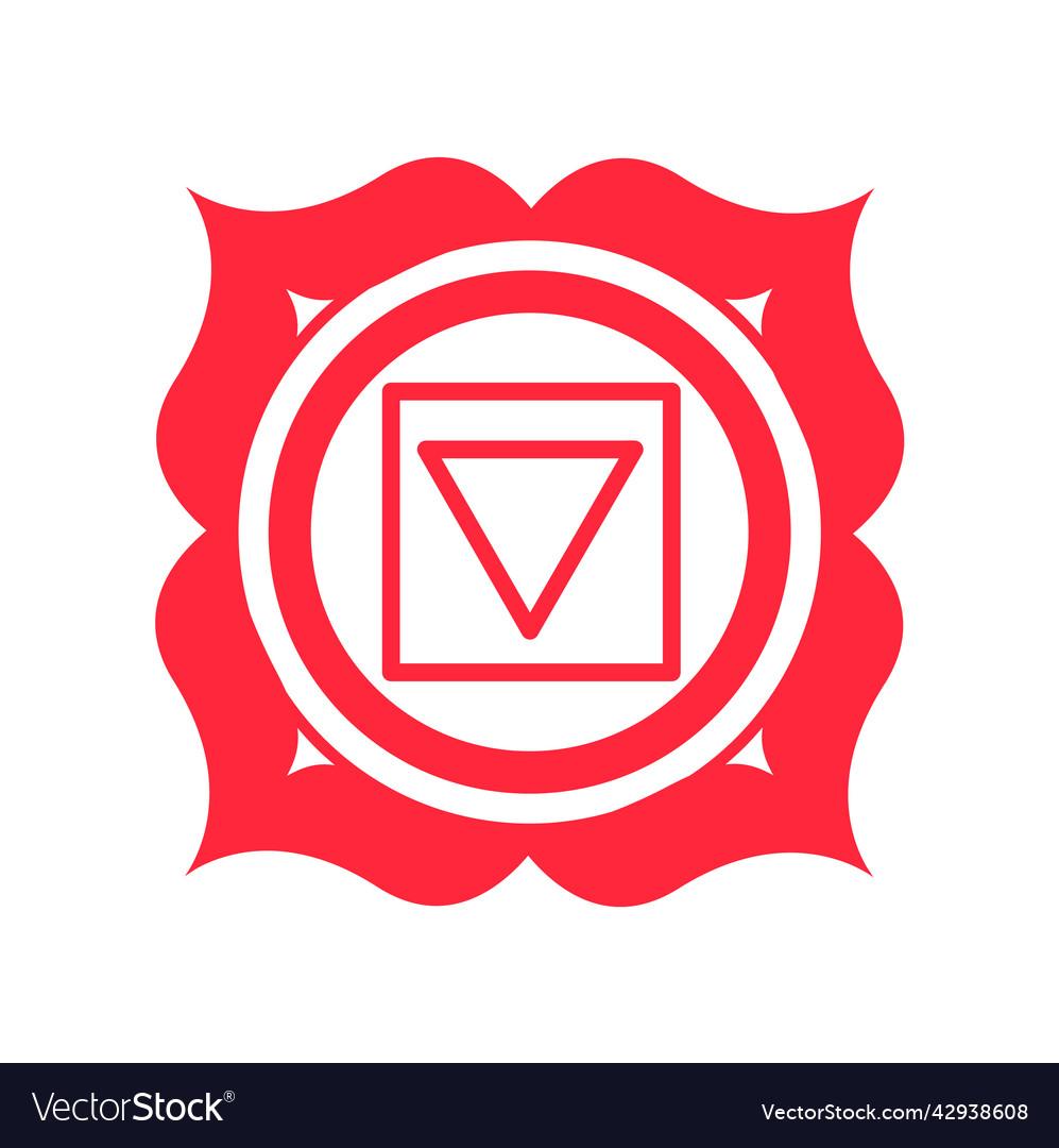 Flat Of Muladhara Chakra Royalty Free Vector Image