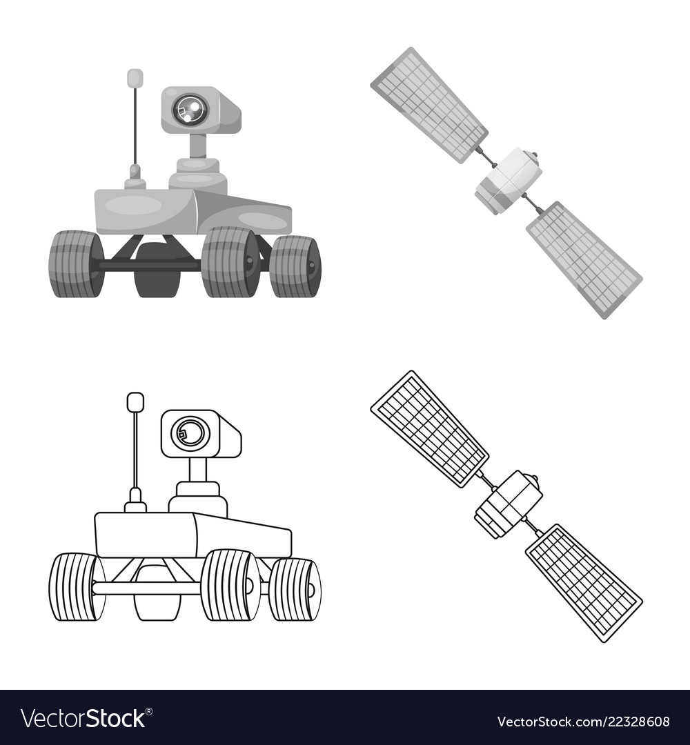 Isolated object of mars and space icon set vector image Isolated object of mars and space icon set