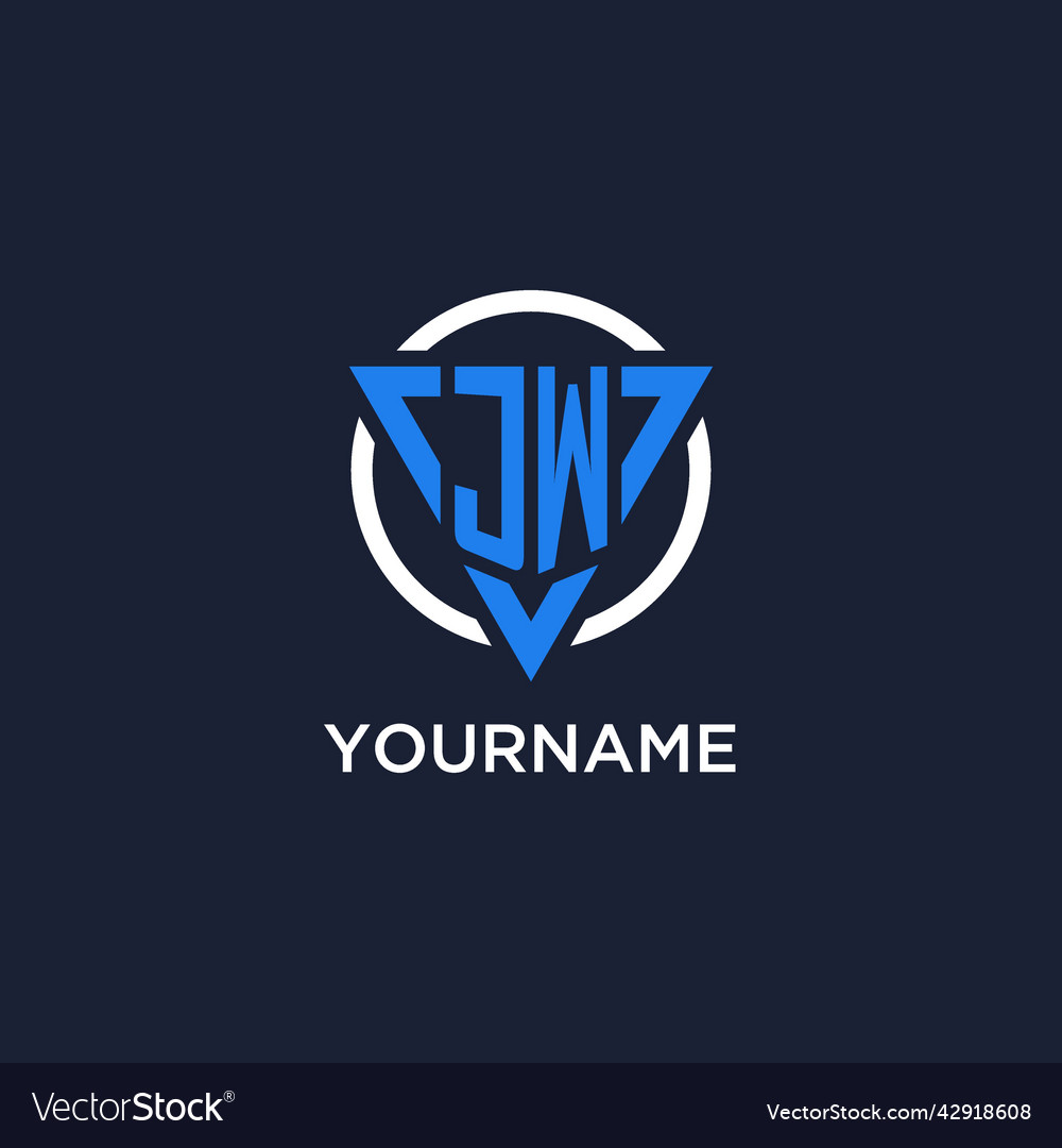 Jw monogram logo with triangle shape and circle
