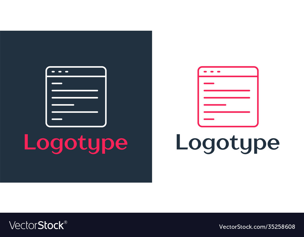 Logotyp Zeile Computer api Schnittstelle Icon isoliert Vector Image Logotyp Zeile Computer api Schnittstelle Icon isoliert
