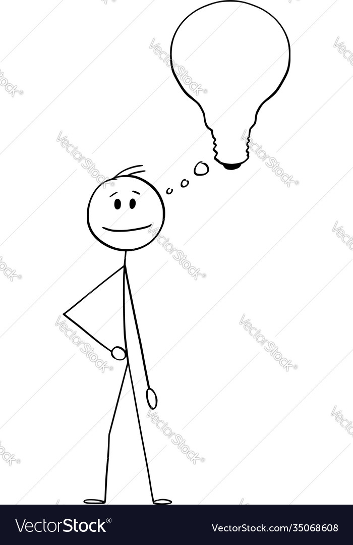 Man with Lightbulb Idea