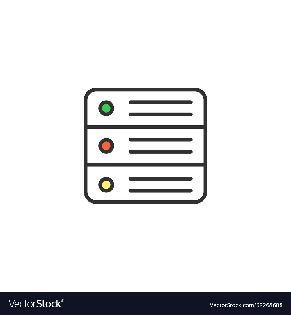 Server icon data center hosting concept