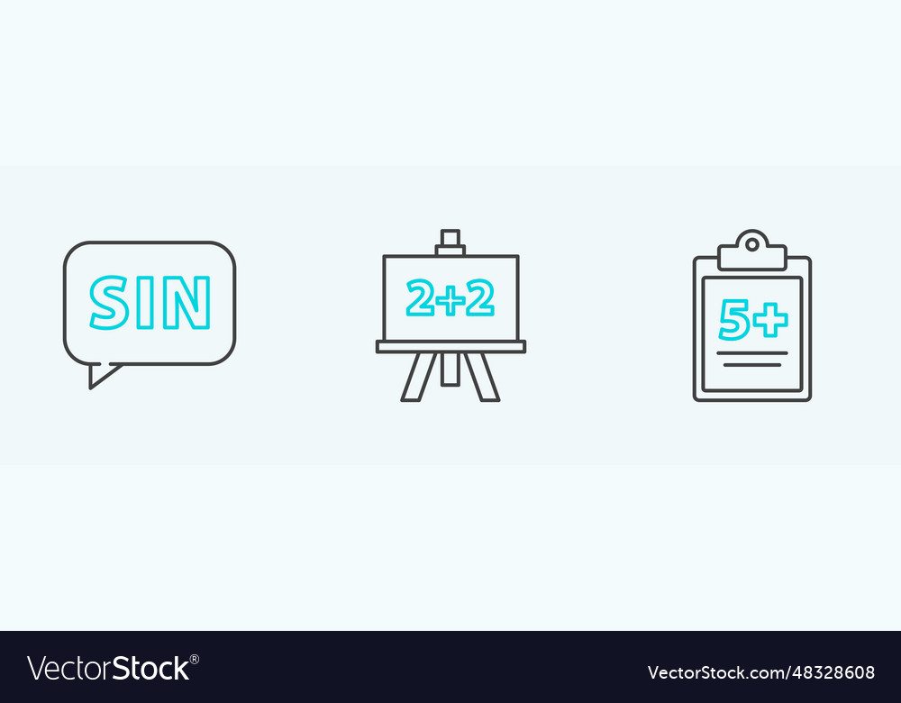 Set line test or exam sheet mathematics function vector image Set line test or exam sheet mathematics function