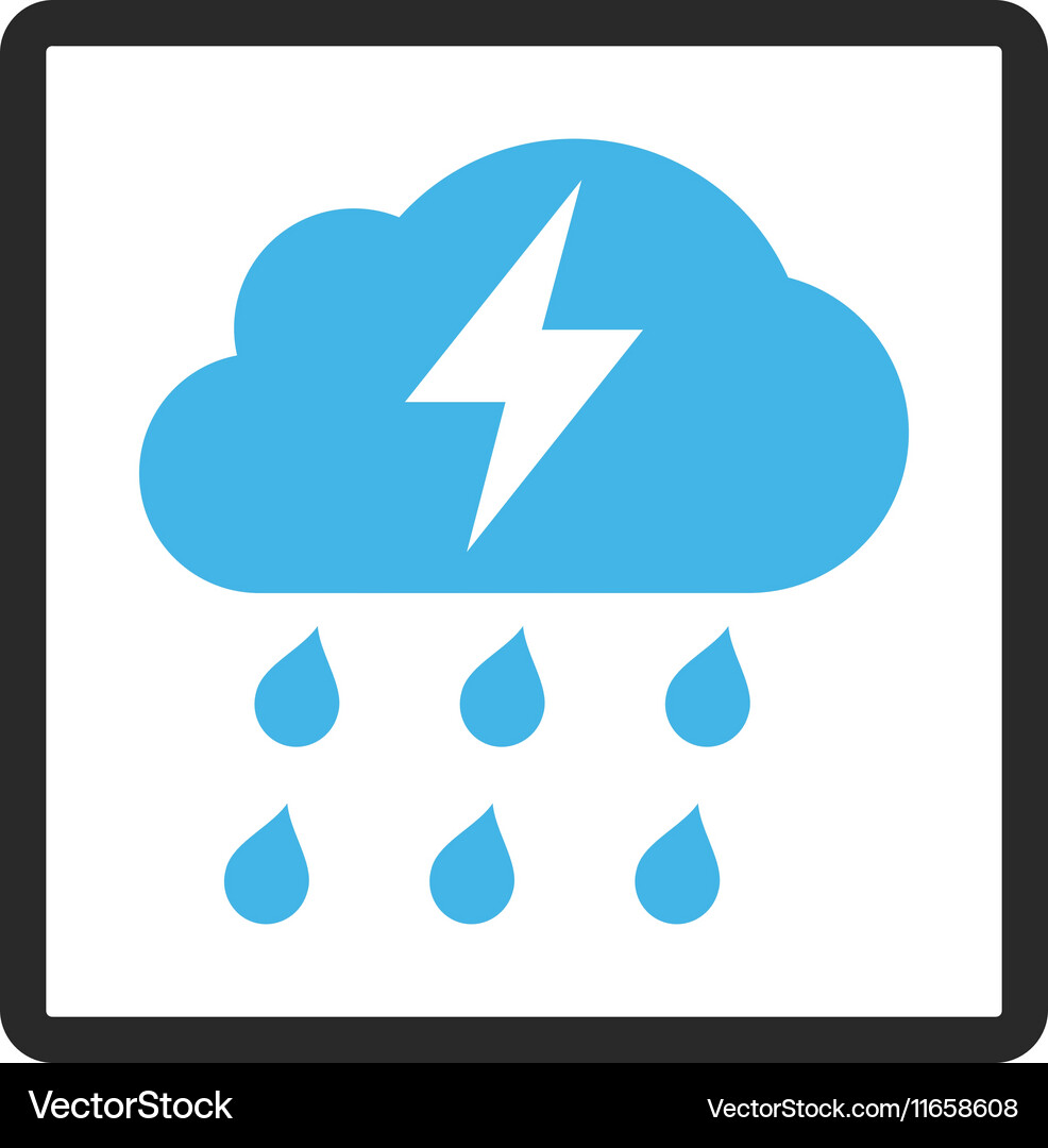 Thunderstorm framed icon Royalty Free Vector Image