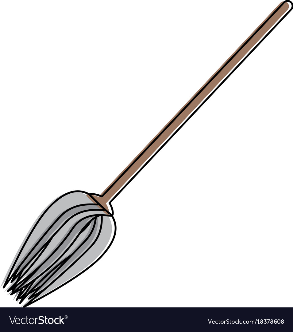 Witchs broom funny icon