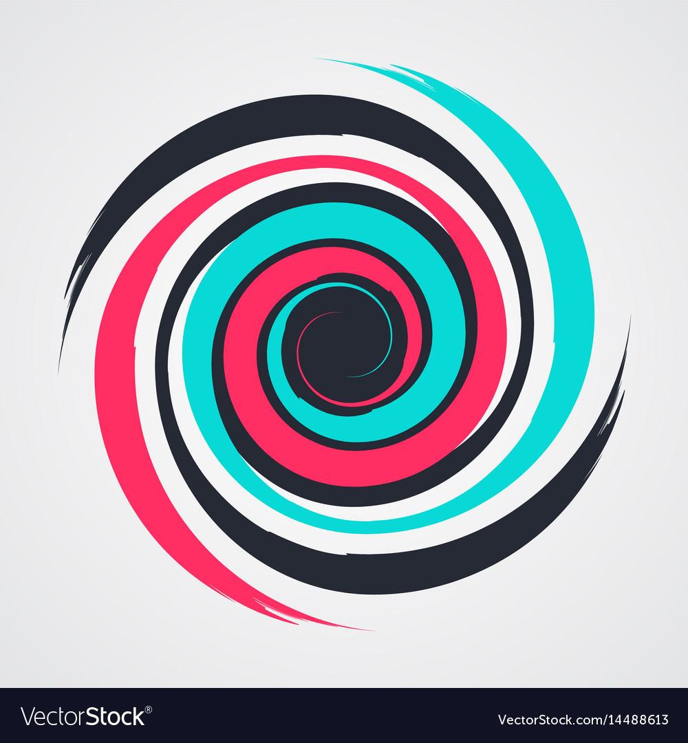 Color spiral swirl with brush Royalty Free Vector Image