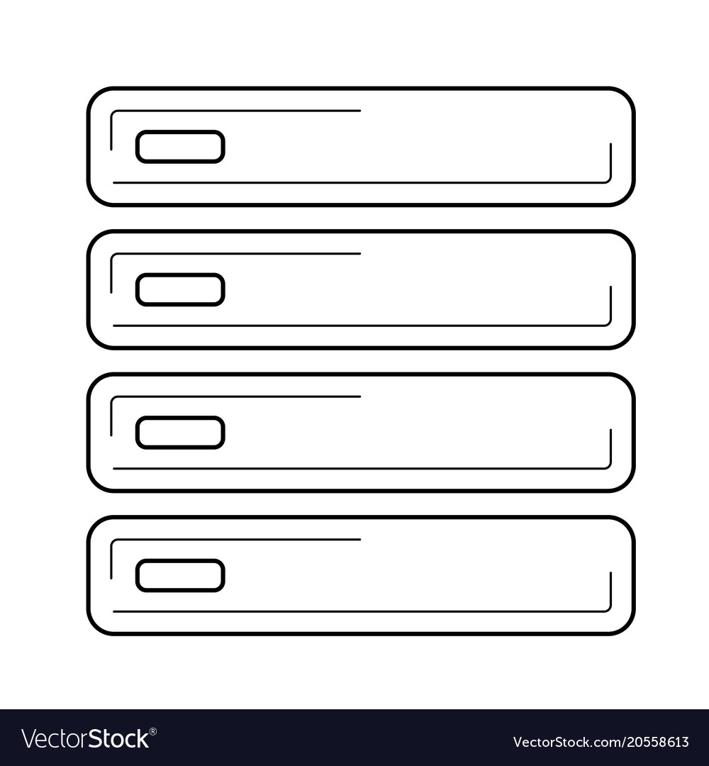 Computer server line icon