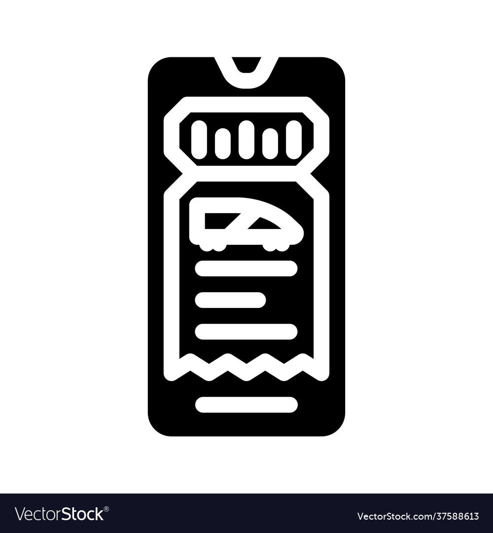 Electronic ticket e-ticket glyph icon