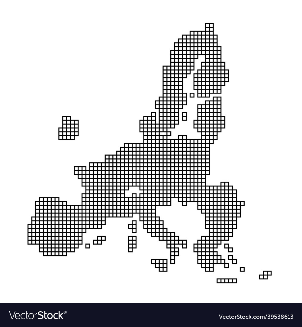 Europäische Union Kartensilhouette aus schwarzem Muster