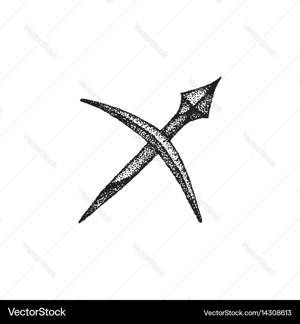 Hand Drawn Sagittarius Zodiac Sign Royalty Free Vector Image