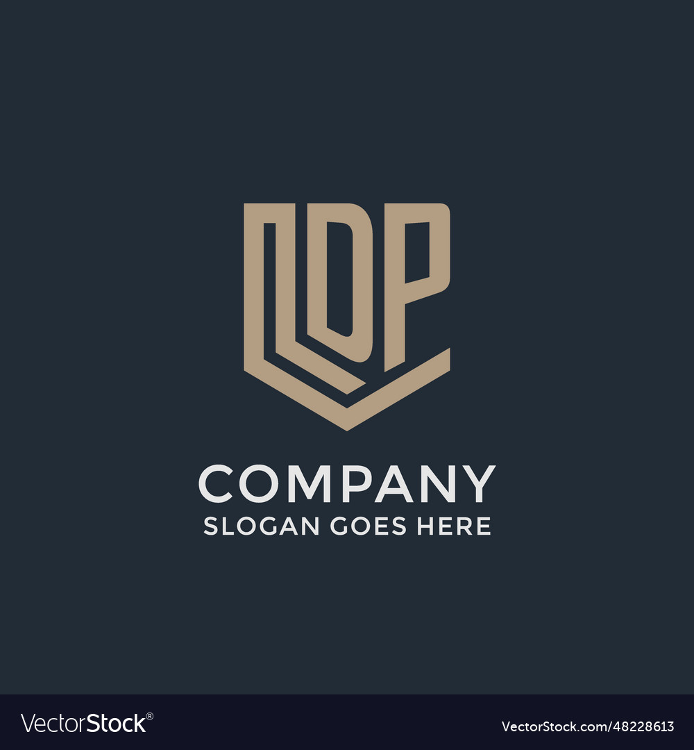 Initial dp logo shield guard shapes idea